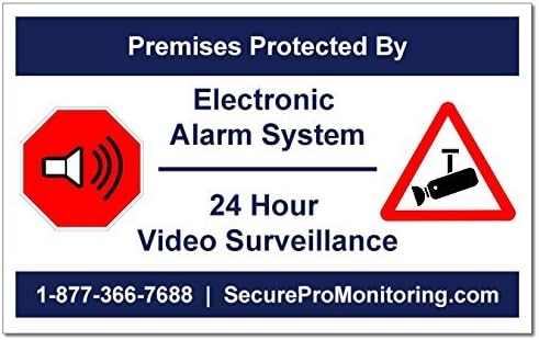 6"Real Electronic Burglar Alarm 24 Hour Video Surveillance Security Decals Door & Window Stickers