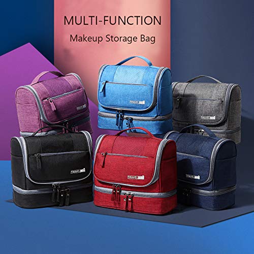 Miniatura 2 de Bolsa de aseo para colgar de viaje, organizador de aseo, bolsa de cosméticos para hombres y mujeres, gran bolsa de maquillaje impermeable, kit de