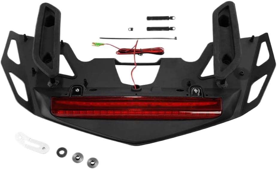 Motorcycle Rear Trunk Luggage Rack LED Brake Light Lamp Compatible with Automotive Motorcycle Parts GL1800 2021 2022 2023(Chrome)