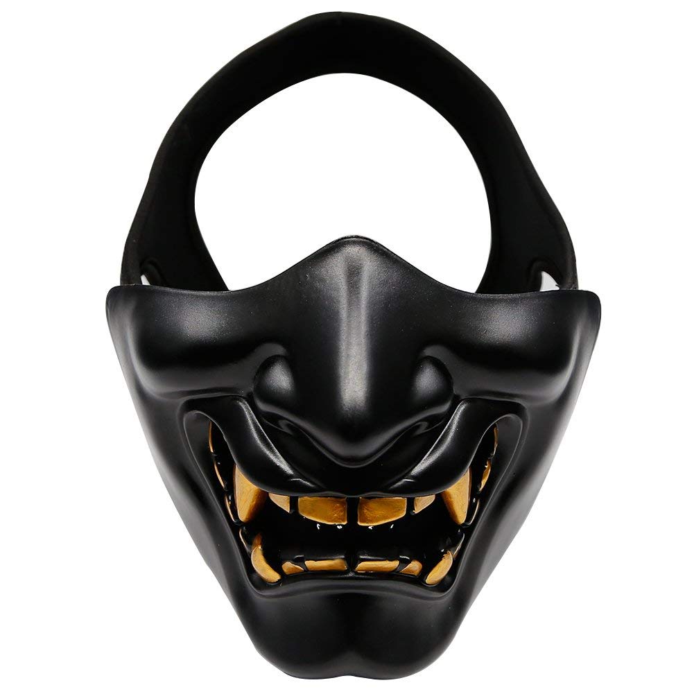 小物 BLACK SIGN x GALCIA DEVIL'S FACE Half Face Mask Devil Smile Face Mask Halloween Party Mask