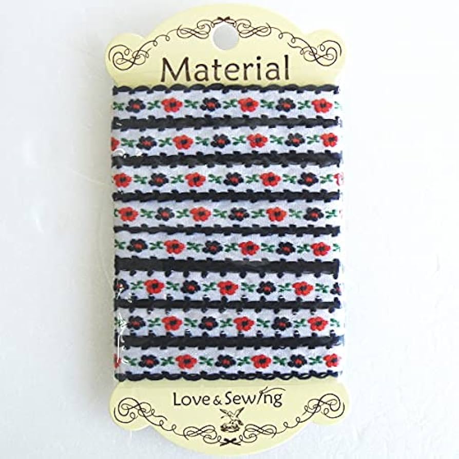 Amazon.co.jp: 手芸テープ 『チロリアンテープ 3m巻き 花 ネイビー TRO