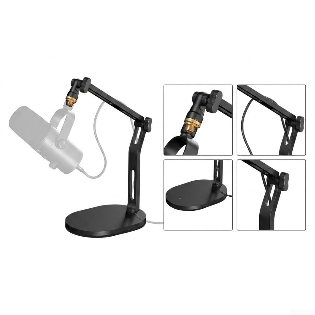 Verstellbarer Mikrofonständer Tisch Aluminium 50cm