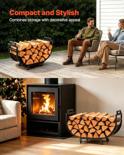 Image of VEVOR Firewood Rack 31.69 Inch Heavy Duty Indoor Fire Wood Storage Holder