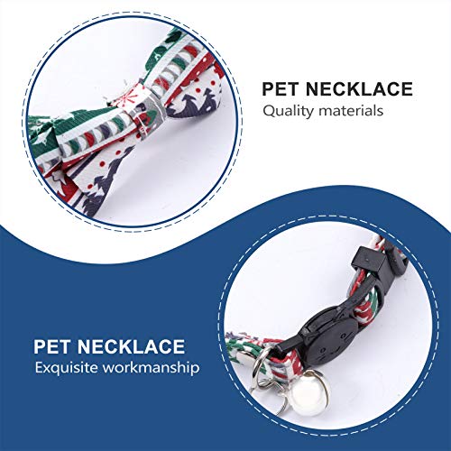 Coleira de cão de gravata borboleta de Natal com estampa colorida pequena coleira de animal de estim