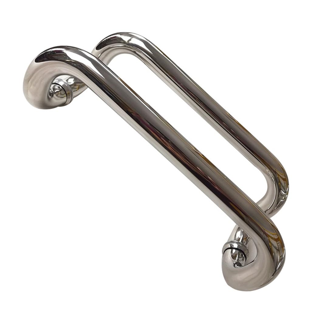 Poignée de porte en verre en acier inoxydable 400mm pour salle de douche et toilettes modèle D