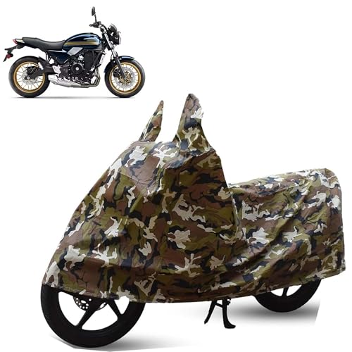 Image of Sulfar Bike Cover for Kawasaki Z650RS (Modern Retro Naked) | Waterproof, Dustproof & UV Protected | All Weather Two Wheeler Cover (Army Green) New 2026 Variants