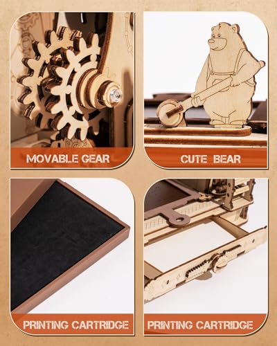 3D Puzzles for Adults - Wooden Puzzles for Adults, Classic Printing Press Building Kits, Wood Puzzles - Image 5