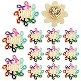 Riceshoot 12 Pcs Breast Cancer Awareness Lapel Pin Bulk All Cancer Pink Ribbon Hope Button Brooch Gift for Women Cloth Backpack Hat