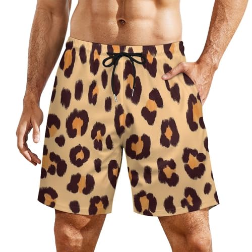 Casual Swimming Trunks Quick Dry Beach Shorts with Elastic Waist and Pockets