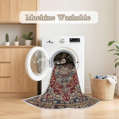 Tapis antidérapant enfant lavable machine rouge rétro 120x160cm - 5