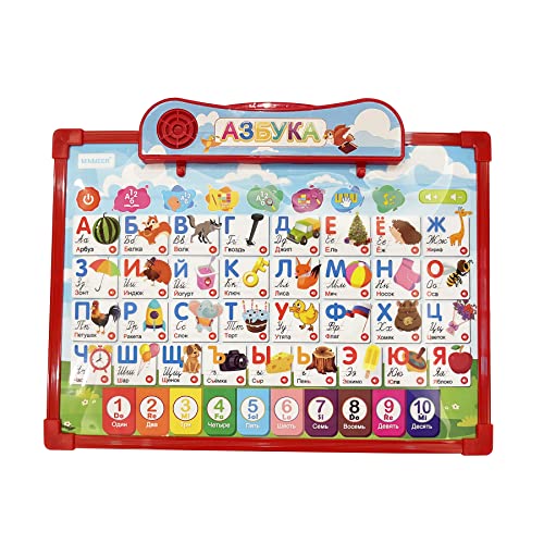 Image of Russian Alphabet Poster for Kids,Learn Russian Language Vocabulary Words and Pronounce,Russian Educational Toys for Toddlers Basic,Russian Books for Beginners