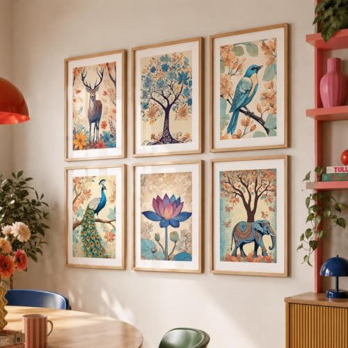 Image of kotart Boho Theme Digital Painting for Wall Decoration - Minimal Wall Art Prints for Living Room Bedroom Office Room Decor (10x13 inch, Terracotta) (wall painting, 01) (C, 19X25 INCH)