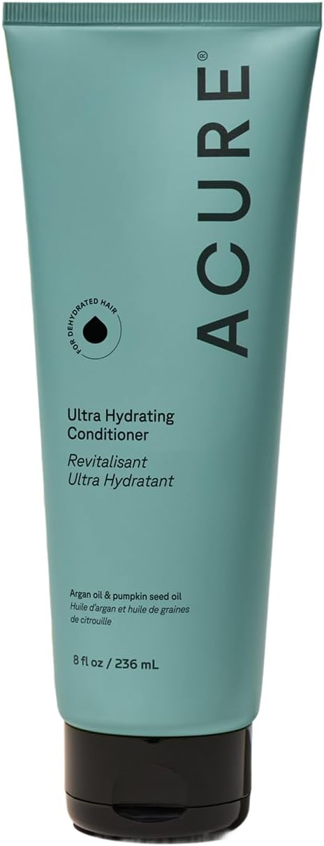 Acure Ultra Hydrating Conditioner - Deep Moisture Conditioner for Women & Men w/ Dry, Damaged, Fine, Dry, Damaged, Color Treated Hair & Scalp w/ Argan Oil, Vegan, Paraben Free, Sulfate Free - 8 fl oz