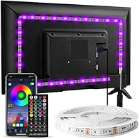 Enteenly Striscia LED TV 3 m, Striscia luminosa Retroilluminazione TV 40-65in, 5050 RGB USB con...