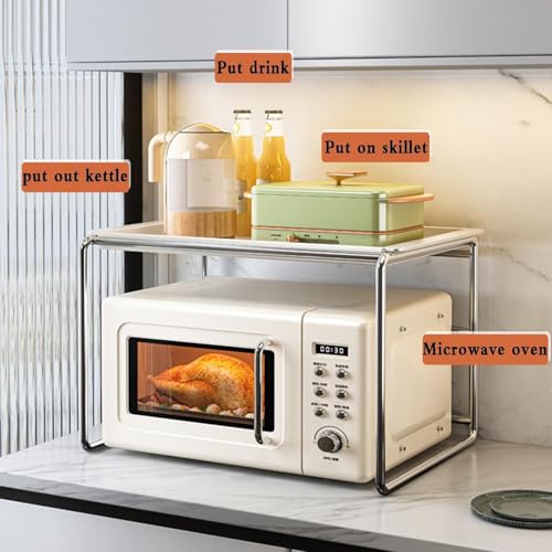 Étagère de rangement micro-ondes support compact gain de place cuisine