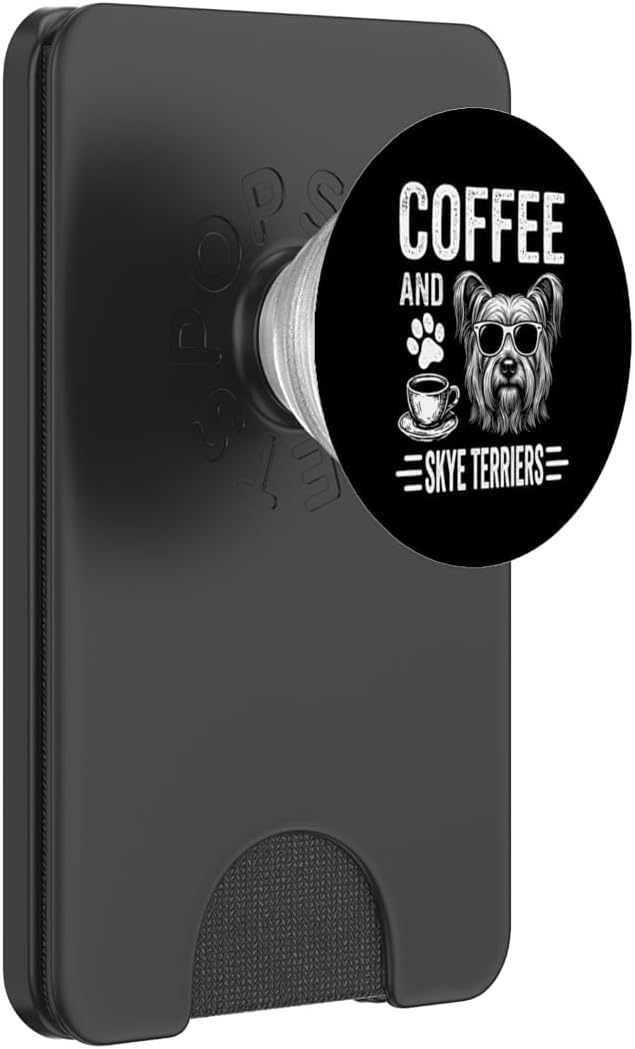 Coffee and Skye Terriers Funny Skye Terrier PopSockets PopWallet for MagSafe