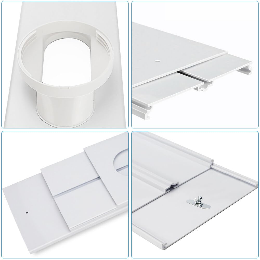Kit Calfeutrage Climatiseur, TGKYK 4PCS Joint de Fenetre Climatisation Réglable, Calfeutrage Fenetre Climatiseur, Kit Fenetre Climatiseur Mobile, Adaptateur Tuyau Climatiseur Mobile 13cm