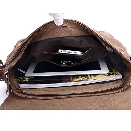 Egoelife Bolsa mensageiro unissex casual de lona para viagens, acampamento (preto)