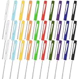 Minatee 30 Pcs Pocket Screwdriver Mini Tops and Pocket Clips Magnetic Slotted Screwdriver with Magnet Small Slotted Screw Driver for Mechanical Electrician Technician Repair Tool(Mix Color)