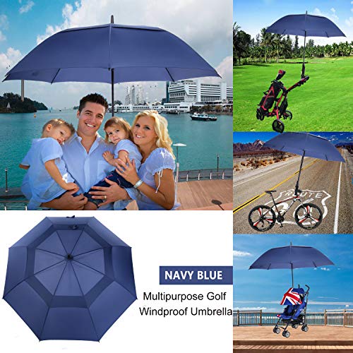 Image of MRTLLOA Automatic Open Golf Umbrella, 62 /68 Inch Extra-Large Oversized Double Canopy Vented Windproof Waterproof Stick Rain Golf Umbrellas for Men and Women