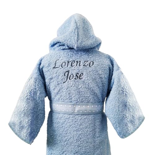 Accappatoio Bambino Personalizzato Con Nome - Spugna Bianca, Fatto In Spagna - Foto 2