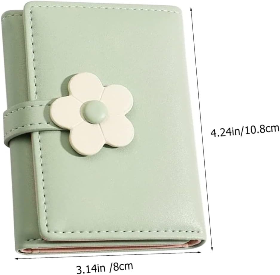 LIFKOME Compact Trifold Student Wallet with Cute Flower Pattern Lightweight PU Coin Purse for Portable Card Holder for Bank and Id Cards Stylish Korean Folding Design