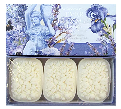 Saponificio Artigianale Fiorentino Sculpted Italian Soap 3 X 4.4 Oz Bars (Lavender) #TOP9