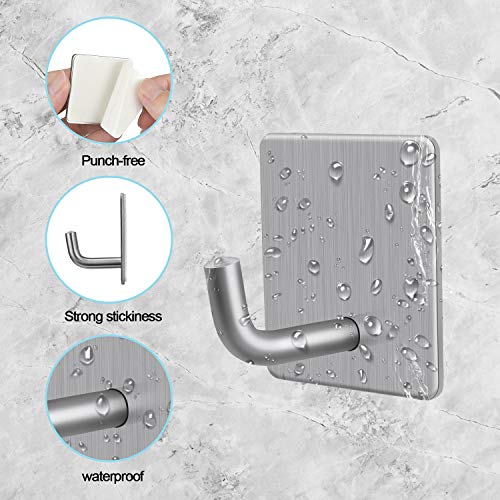 EAONE 7 Pieces Bathroom Hardware Accessory Set, 304 Stainless Steel Wall Mounted Towel Bar Toilet Paper Holder Towel Ring Holder and Adhesive Hooks, Brushed Nickel
