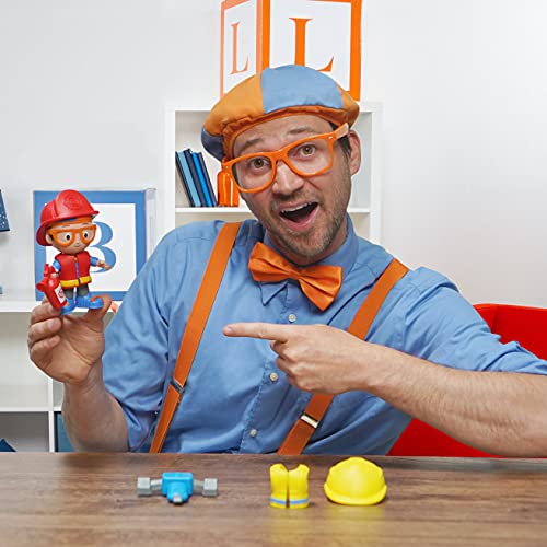 Blippi BLP0136 Job Explorer Figur mit 6 Zugängen, 12,7 cm, Mehrfarbig