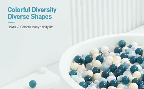 FHRILEK Ball Pit Balls-Star Ball Pit Balls for Kids,Plastic Balls for Ball Pit, Crush Proof Play Balls BPA Free Non-Toxi (Ball and Star, 200PCS)
