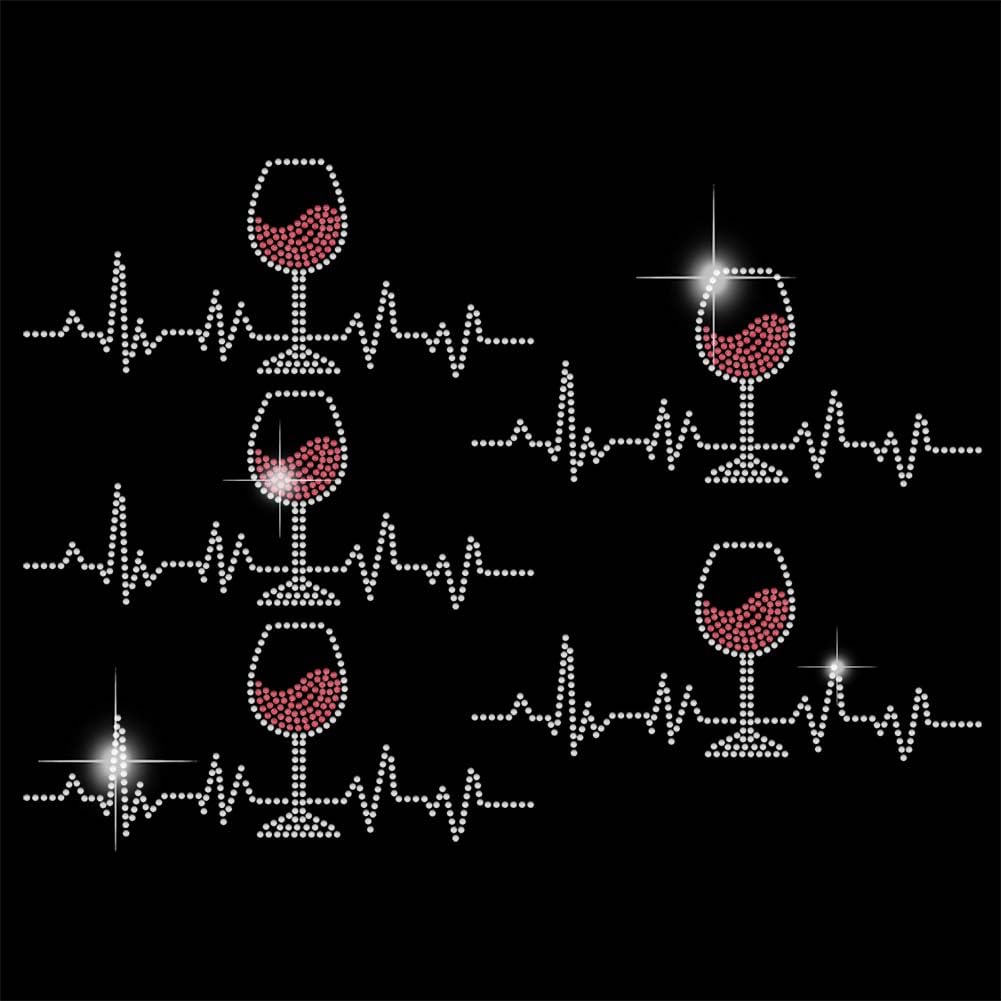 Transfert de strass thermocollants ECG motif cristal pour t-shirt et customisation