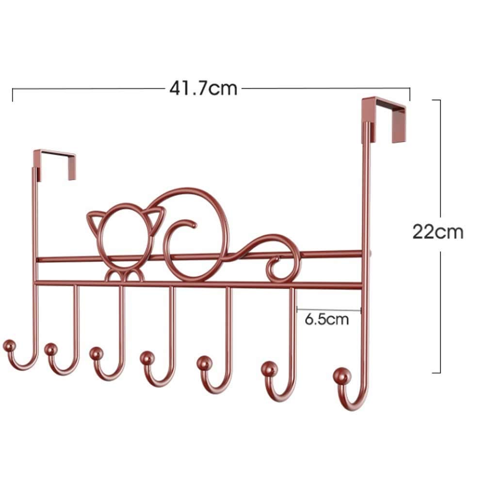 ISCBAFYX Appendiabiti a 7 Ganci sopra la Porta Appendiabiti in Ferro Arte Borsa Vestiti Chiave Sciarpa appesa Bagno Cucina Decorazione della Porta sul Retro della casa/bianco/22 * 41,7 cm