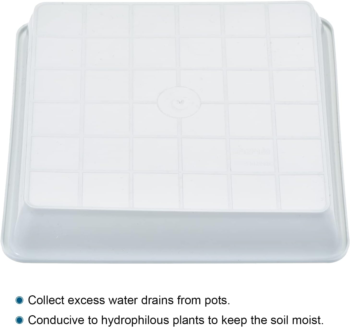 MECCANIXITY Plant Pot Saucer 6 Inch Plastic Square Flower Drip Tray for Indoor Outdoor, White Pack of 6 image 3