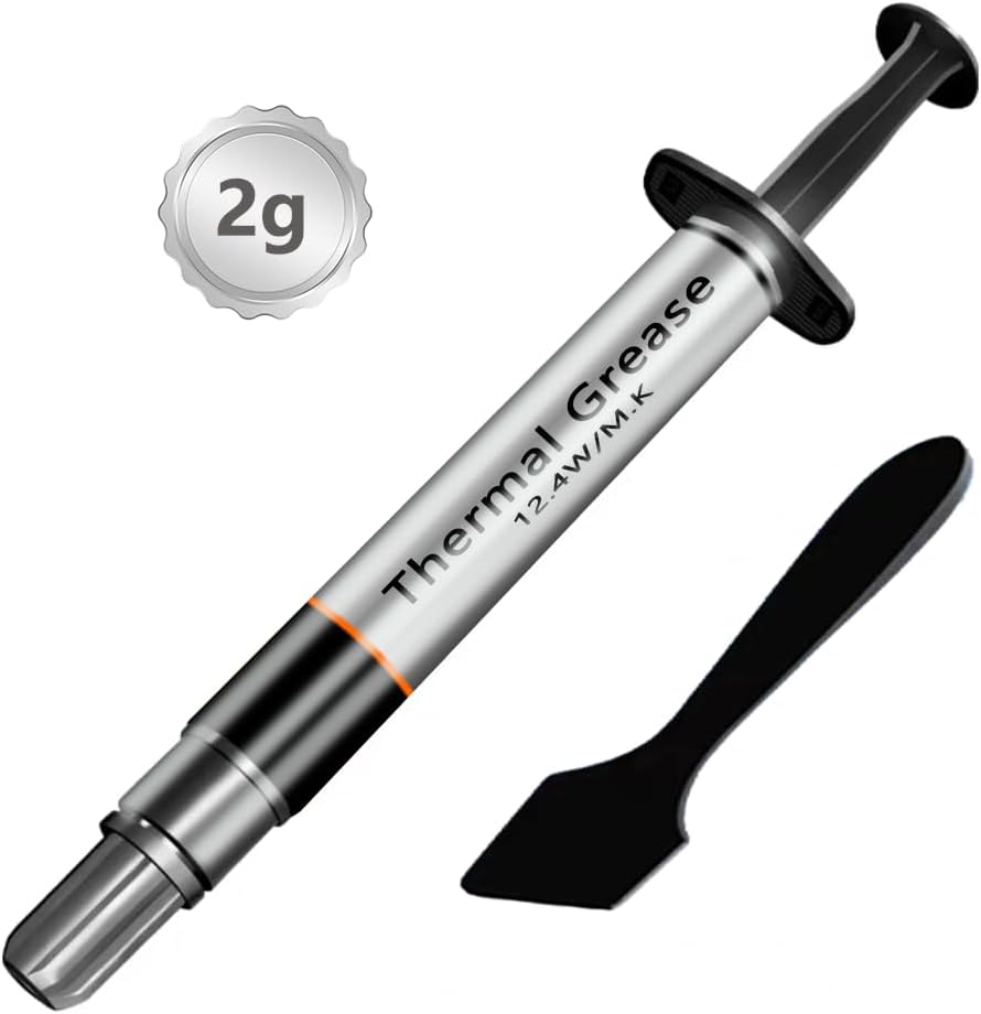 Silver Series Thermal Grease, High Performance Thermal Paste for Computer Manufacturing Assembly, Ideal for IC/Processor/CPU/GPU/All Coolers D-12 (Spatula Included, 2g-1 Pack)