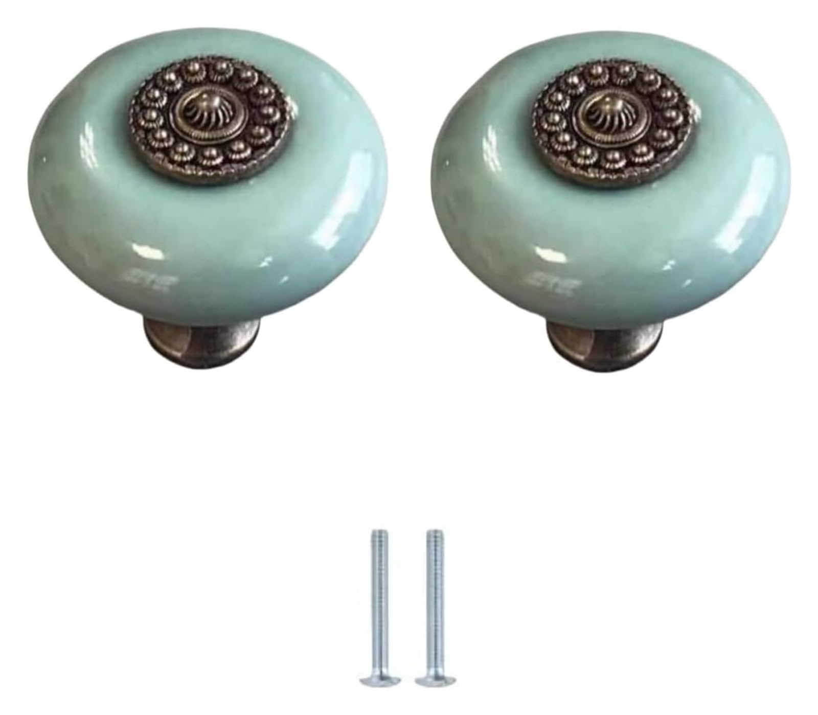ENmrfvkz Ceramic Cupboard Drawer Handle Knobs, Ceramic Cabinet Drawer Knobs Multicolor 44x38mm 2-Pack(Blu)