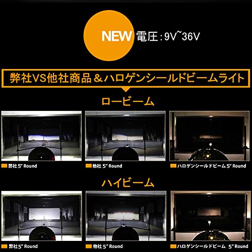 Amazon | 【VULCANS】5インチ 5-3/4インチ LEDヘッドライト ブラック