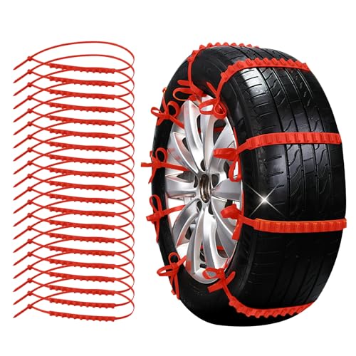 Wuyaoyao 20PCS Anti-Skid Snow Tire Chains, Universal Reusable Plastic Winter