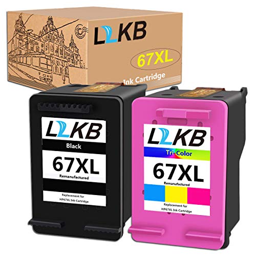 L2KB Re-Manufactured Ink Cartridge Replacement for HP 67XL for Envy 6052 6058 6075 Deskjet 2732 2755 DeskJet Plus 4152 4155 4158(2Pack)