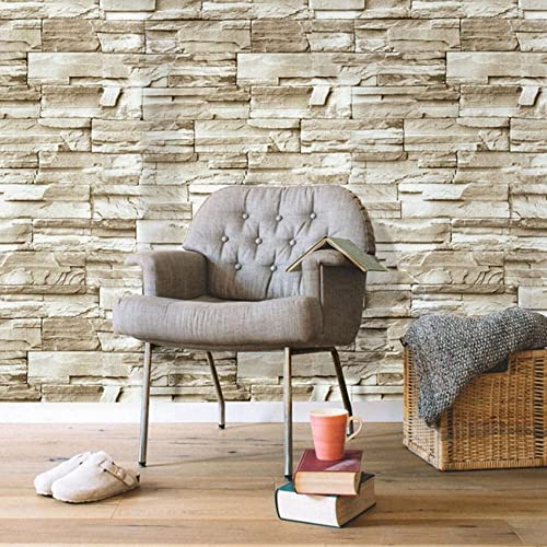 Papier peint brique 3D vinyle autocollant 2x6M pour rénovation murale