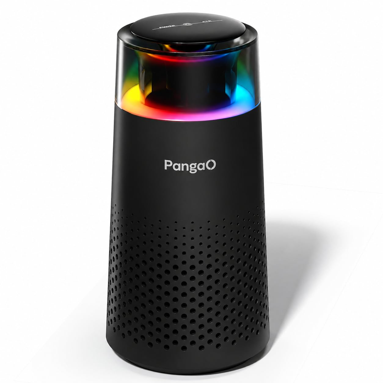 pangaO Type-C Powered Car Air Purifier with H13 HEPA Filter, 3-Stage Filtration(Pre-filter, HEPA13 & Activated Carbon Filter) 360° Air Intake,Removes PM 2.5 & PM 10,RGB Ambient Lighting