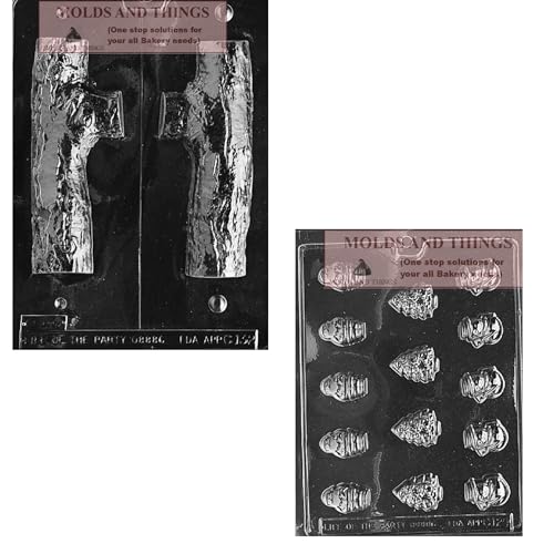 3D Yule Log Chocolate Candy Mold Santa, Snowman & Christmas Tree Candy Chocolate Mold – Christmas Holiday – Reusable Clear Mold for Christmas Treats, DIY Gifts, Baking & Crafts