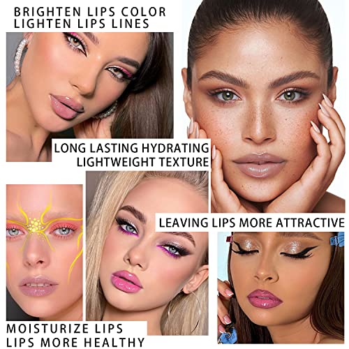 Lip Glow Oil Set, 2 Pcs Comforts Plumping Lip Oil, Refreshes Hydrating Lip Gloss Oil, Non-Sticky Lip Plumper Gloss, Nourishing Lip Oil Tinted Lip Balm Lip Care, Soothes Tinted Lip Oil For Dry Lip (07Mint Blue & 12Lavender) #TOP5