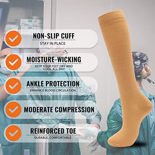 Image of fenglaoda Compression Socks for Women Men 3 Pairs Graduated Compression Support Circulation Socks for Nurses