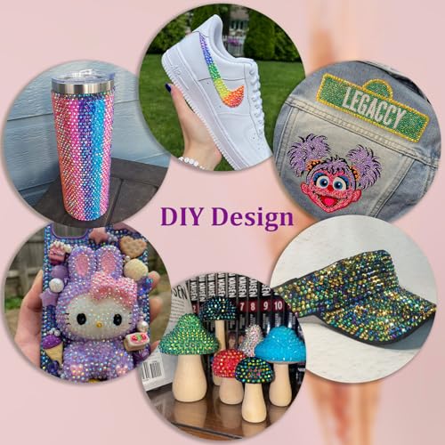 Image of 16000Pcs Resin Rhinestones with Tweezers for Crafting, Mixed-Color 4mm Bedazzling Crystal with 1Pcs 10ml B7000 Jewelry Glue for DIY Crafts Clothing Tumblers Shoes Fabric Nail Art
