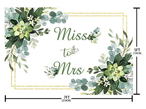 Ablin 7X5Ft Rustic Miss To Mrs Backdrop Green Leaves Floral Photography Background Wedding Bride To Be Engagement Bridal Shower Party Decorations Supplies Photo Booth Props, Multicolor #TOP4
