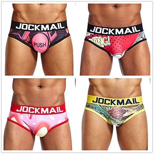 JOCKMAIL 4PCS/PACK Men Underwear Men Brief Men Solid Underpants Men Panties Soft Briefs4