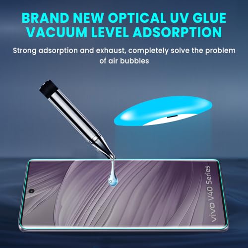 Image of FIRST MART Matte UV Tempered Glass for Vivo V29, Vivo V29e, Vivo V40, T2 Pro & iQOO Z7 Pro | Anti-Glare Curved Screen Protector, 9H Scratch Resistant, Fingerprint Compatible, Case-Friendly | Pack of 1