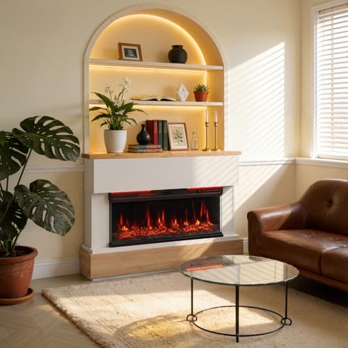 HOMAVO 36 Zoll Elektrokamin, 1000W/2000W Elektrokamin mit Heizung, 12...