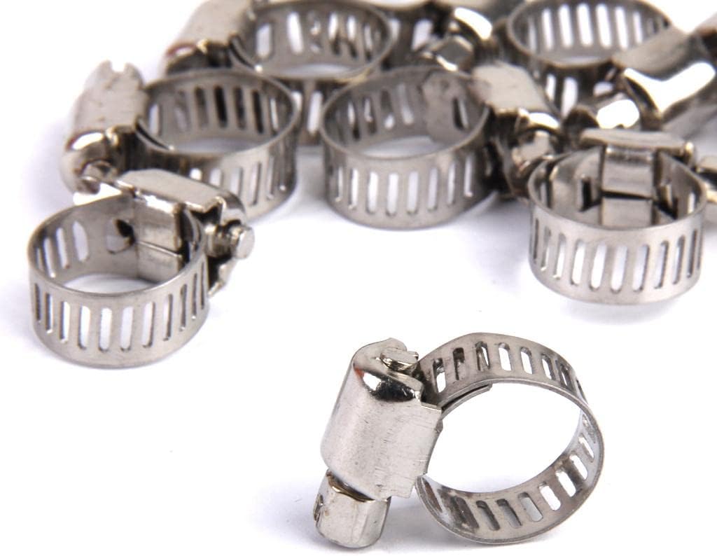 10Pcs Adjustable Fuel Petrol Pipe Hose Clips Stainless Spring Clamp 8-12mm