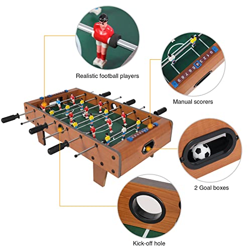 Redswing Mini Foosball Table, 27" Wooden Football Table Game For Kids Adults, Portable Indoor Table Top Soccer Set, Easy To Assemble #TOP2